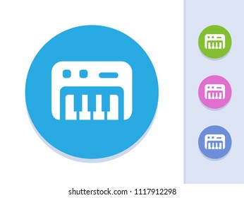 Electric Piano - Round Glyph Buttons. A simple vector icon.