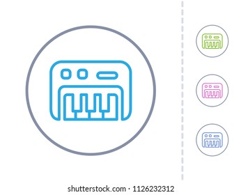 Electric Piano - Round Stroke Buttons. A simple vector icon.