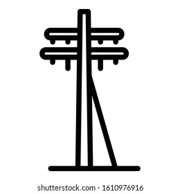Electric pillar icon. Outline electric pillar vector icon for web design isolated on white background