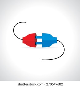 electric pin connect with plug concept vector illustration
