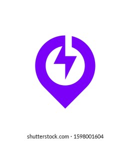 electric pin logo design vector template sign icon
