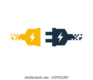Electric Pixel Icon Logo Design Element
