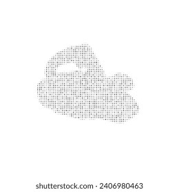The electric plane symbol filled with black dots. Pointillism style. Vector illustration on white background