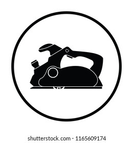 Electric planer icon. Thin circle design. Vector illustration.