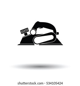 Electric planer icon. White background with shadow design. Vector illustration.