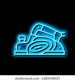 electric planer tool neon light sign vector. electric planer tool illustration