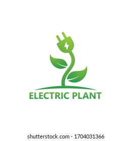 Electric Plant Logo Template Design