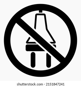Electric plug ban icon. Do not plug in. There is no energy. It is forbidden to connect to the electrical network. Vector icon.