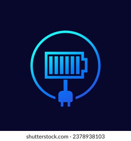 electric plug and a battery icon, vector