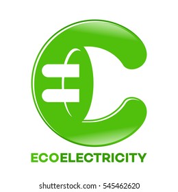 electric plug and C company linked letter logo