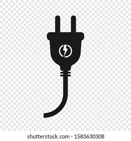 Electric plug with cable contour icon