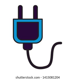 electric plug cable energy icon on white background vector illustration