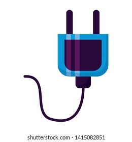 electric plug cable energy icon on white background vector illustration