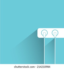 electric plug, cable plug on blue background