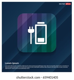 Electric plug charging icon 