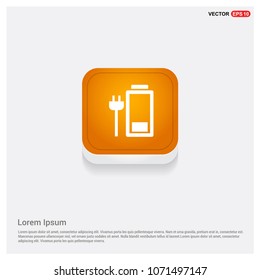Electric plug charging icon Orange Abstract Web Button