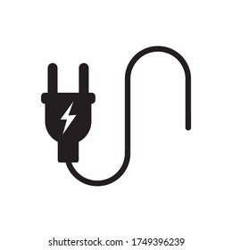 Icono de carga de enchufe eléctrico con fondo blanco. Usos para web e impresión con eps10 vectoriales
