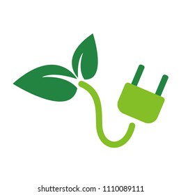 Electric plug ecology, ECO, vector illustration. EPS 10.