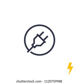 electric plug, electrical power line vector icon