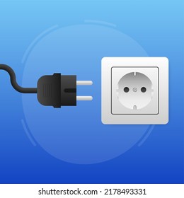 Electric plug. Electricity and energy Communication, internet concept. Vector illustration.