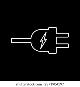 Elektrischer Stecker mit dem Symbol für die Stromleitung Symbol Vektorgrafik.