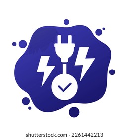 electric plug, electricity vector icon