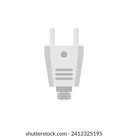 electric plug flat design vector illustration. Wire plug and socket. Concept of connection, disconnection, electricity. Vector illustration in flat style