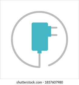 Ilustración de plantilla de vectores de diseño de iconos planos de enchufe eléctrico