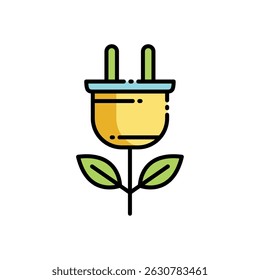 Plugue elétrico Flor Ilustração plana