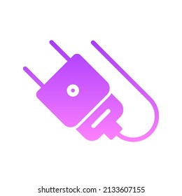 Electric Plug Glyph Gradient Icon Design