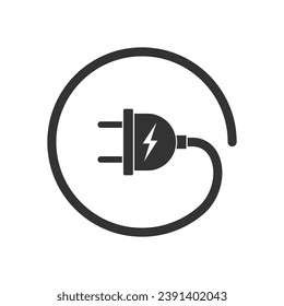 Electric plug graphic icon. Electricity power sign isolated on white background. Vector illustration