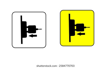 Electric plug graphic icon. Electricity power sign isolated on white background. Vector illustration