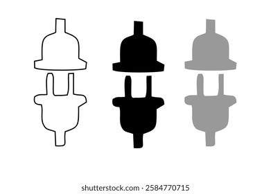 Electric plug graphic icon. Electricity power sign isolated on white background. Vector illustration