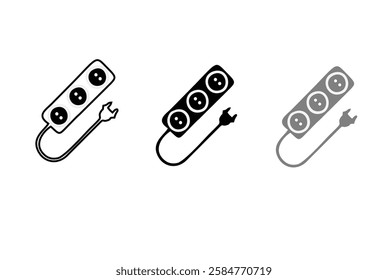 Electric plug graphic icon. Electricity power sign isolated on white background. Vector illustration