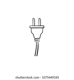 Electric plug hand drawn outline doodle icon. Energy and electricity concept. Vector sketch illustration of electric plug for print, web, mobile and infographics isolated on white background.