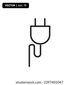 electric plug icon, area icon for charging electronics, vector eps 10