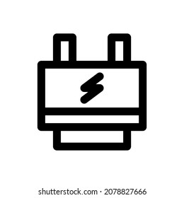 icono de enchufe eléctrico con forma de contorno negro