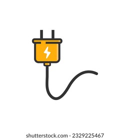 electric plug icon. black icon. Power and plug, connection vector symbol. logo and illustration