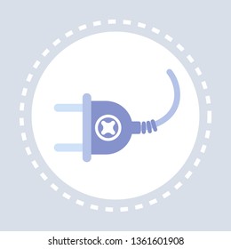 electric plug icon charging station concept flat isolated