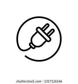 Electric plug icon design. Editable stroke, vector, eps 10