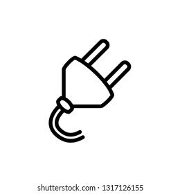 Electric plug icon design. Editable stroke, vector, eps 10