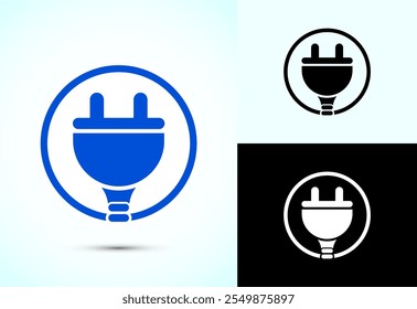 Electric plug icon design illustration for web and mobile app