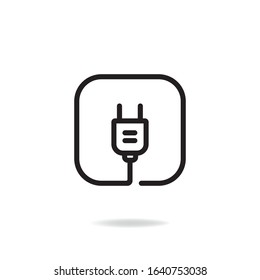 Electric plug icon design isolated on white background. Vector illustration