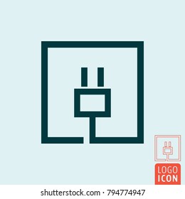 Electric plug icon. Electrical cable charge symbol. Vector illustration.