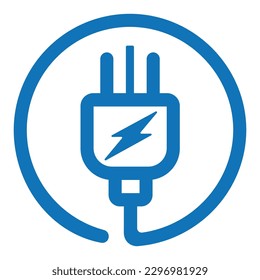 Electric plug icon. Electrical plug with lighting symbol.  Energy logo or icon vector design template with electric plugs