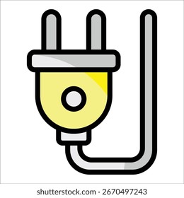 Electric Plug Icon Element For Design