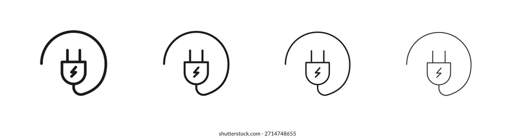 Icono de enchufe eléctrico Eps10. iconos Diseño gráfico
