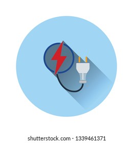 Electric plug icon. Flat color design. Vector illustration.