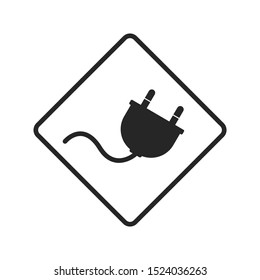 Electric plug icon. Flat style isolated on white background. 