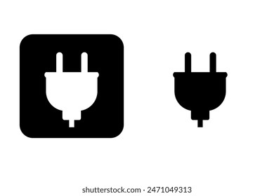 Electric Plug Icon in flat style isolated on white background and black background. electric symbol for your web design, print, social media, user interface. Electric icon. Vector illustration, EPS10